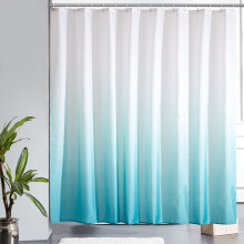 Perdea de duș cu textură de in, model ombre, strat decorativ modern hidrofug pentru baie, instalare ușoară și protecție a intimității,