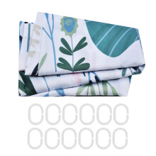Schnelltrocknender Duschvorhang, wasserdicht, aus Polyester, Digitaldruck, florales Naturmotiv, Badezimmerdekoration, Stoffvorhang mit Haken,