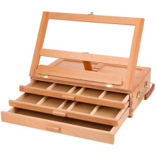 Wooden Desktop Easel with Drawer Adjustable Tabletop Painting Sketching Drawing Art Station
