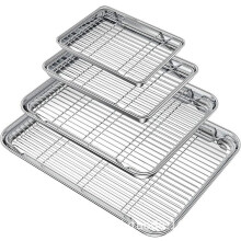 Stainless Steel Baking Sheet with Cooling Rack 9 Inch for Oven Cookies and Roasting
