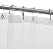 Douchegordijn met 3D-effect, roestvrij, waterdicht, schimmelvrij, antibacterieel, geurloos, semi-transparant, geschikt voor standaard badkuipen.