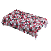 Waterproof Vinyl Tablecloth With Flannel Backing Reusable Plastic Table Cover For Indoor Outdoor Use Stain Resistant Soft Comfortable Home Decor Polye