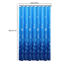 Standardblauer, wasserdichter Duschvorhang aus Polyester-EVA mit schnelltrocknendem, beschwertem Design für Badezimmer, magnetischer Saum,