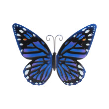 Decoración de interior y exterior para patio, balcón o dormitorio, esculturas de vidrio colgantes de metal con forma de mariposa, hierro resistente