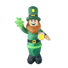 Waterdichte opblaasbare St. Patrick-decoratie voor buiten, LED-verlichte figuren, feestelijke tuindecoratie, eenvoudig op te zetten, opblaasbare