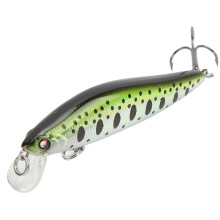 Jerkbait Minnow -viehe, jossa 3D-silmät ja terävät kolmiosat, monipuolinen suorituskykyinen ripustava viehe bassolle, kuhalle,