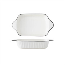 Ceramic Baking Dish Rectangular Casserole Plate Scandinavian Style Porcelain Salad Bowl for Kitchen Dining