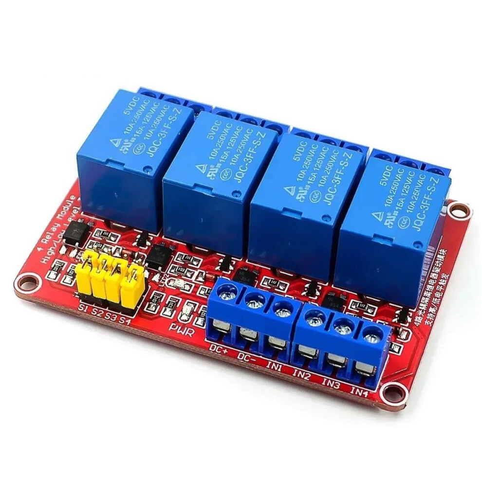 4 Channel 24V Relay Module With Optocoupler, Low Level Trigger For Plc Control 9323874596051