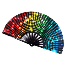Ventilador de mano Clack para actuaciones en festivales, ventilador para raves con una amplia gama de usos y marco de bambú, ventilador popping con