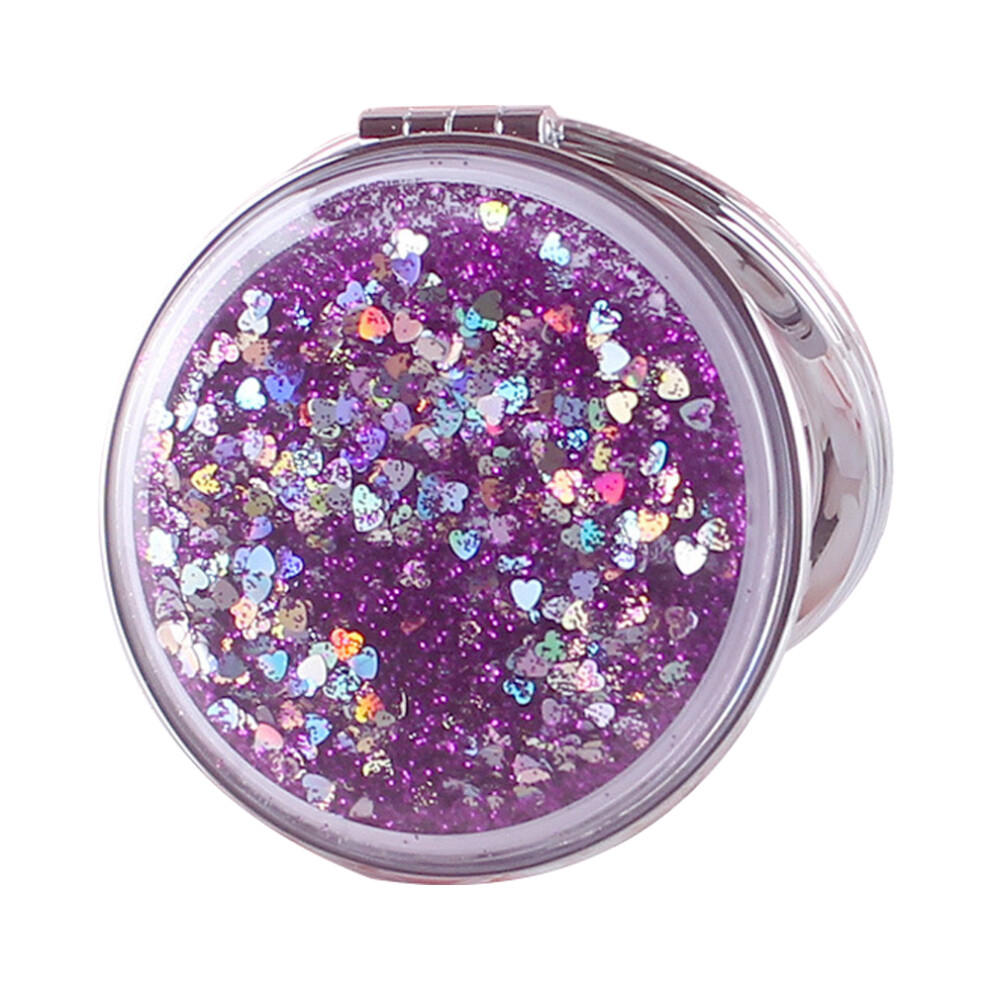 Compact Pocket Mirrors, High Definition Mirror And Magnifying Mirror For Easy Application Of Makeup, Portable Cosmetic Mirror With Dynamic Quicksand D