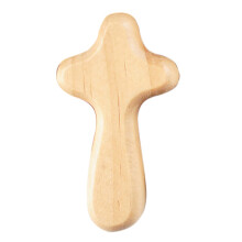 Handheld Wooden Comfort Cross for Prayer and Meditation, Pocket Religious Gift for Christians