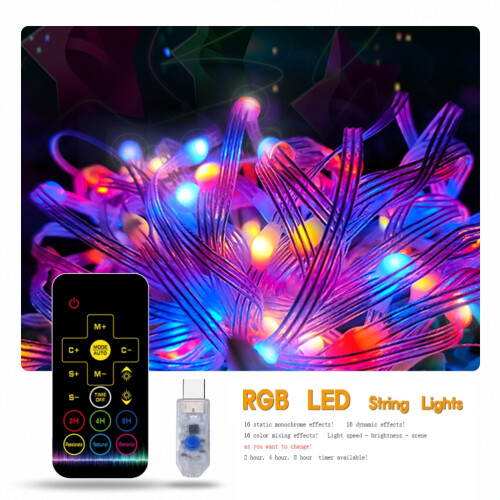 Φωτιστικά σχοινιού RGB Dream Color, πολύχρωμες διακοσμήσεις DIY για εσωτερικούς και 1