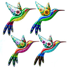 Decoración de jardín: Adornos de pared de metal con forma de colibrí, fáciles de colgar, resistentes a la intemperie, ideales para interiores,