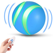 Bewegungsaktiviertes Hundespielzeug für energiegeladene Haustiere, automatischer Rollball mit leuchtenden LED-Lichtern, ferngesteuerte Modi für