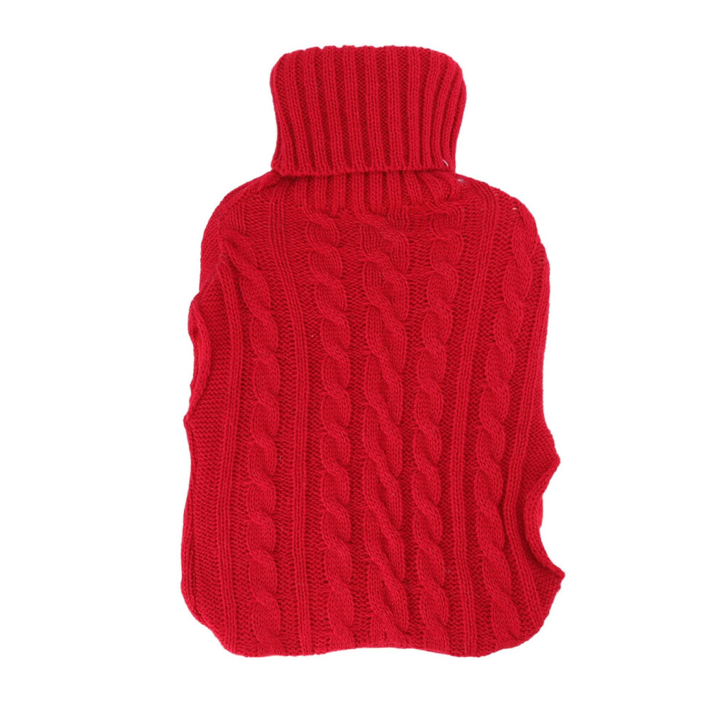 Hot Water Bottle 2L with Knitted Cover, Rubber Leakproof Bag for Pain Relief and Hand Warming