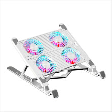 Opvouwbare laptopkoelstandaard met 4 stille RGB-ventilators voor draagbare apparaten