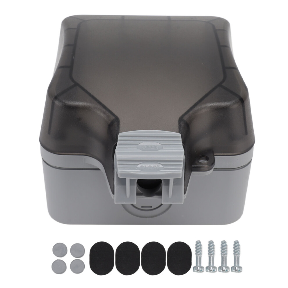 Durable Abs And Pc Material Outdoor Socket, 15Amp Power Outlet With Lockable Transparent Cover, Weatherproof Outdoor Socket, Ip66 Waterproof Cover For 9454554103495
