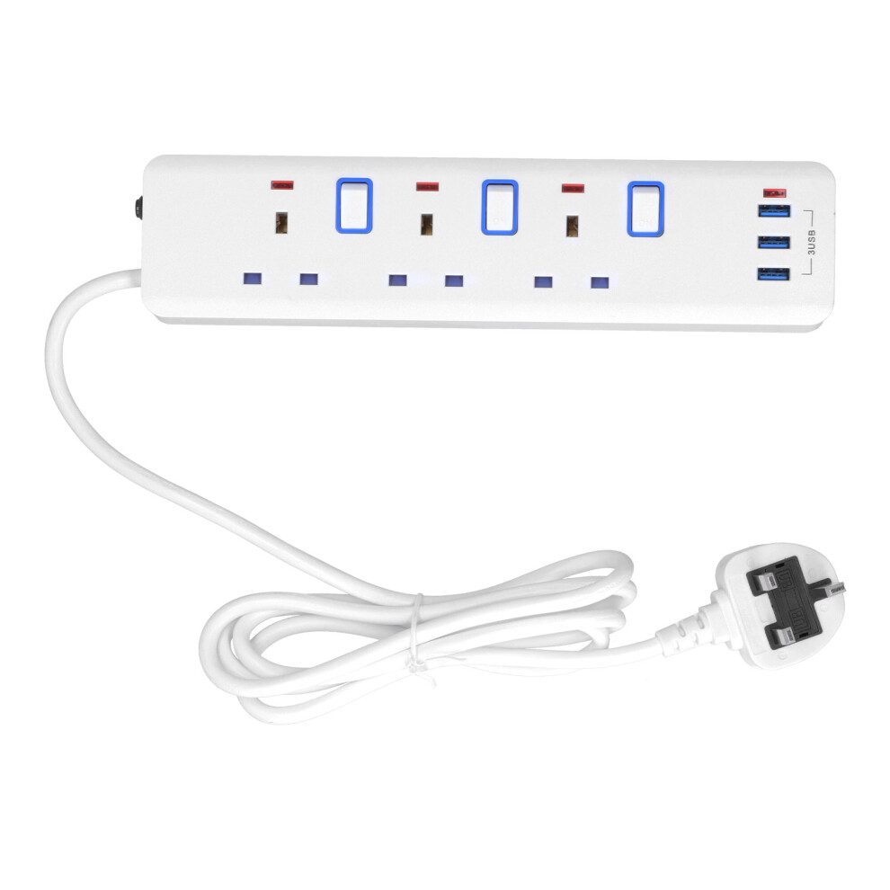 Safe Surge Protector With Usb, Flame-Retardant Extension Cord For Home Office, Mountable Charging Station With High Temperature Resistance 9454554103563