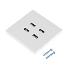 Fast Charging Station For Office Public Places, Decorative Screwless Faceplate With Four Usb Ports For Electronic Devices, Universal Compatibility Cha