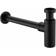 Elegante messing afvoerset voor wastafel, eigentijds design, matzwarte sifon, verstelbare geurwerende sifon voor zichtbare sanitaire toepassingen,