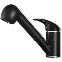 Design elegante e funcional: Torneira de cozinha com pulverizador extensível, cartucho cerâmico anti-gotejamento, jato de 1,5 m e arejador em ABS