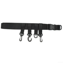 Fishing Wader Belt Adjustable Buckle with Fly Strap for Hanging Gear Surfing Hunting – Black Nylon 8cm