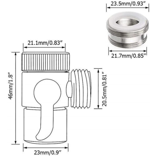 Διακλαδωτής για βρύσες μπάνιου, Universal G1/2Threads, βαριάς κατασκευής από ορείχαλκο για 1