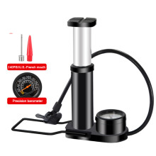 Mini pompe à vélo portable, design antidérapant et manomètre précis, pour vélos, motos, bouées de natation, ballons de basket.