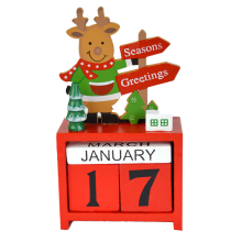 Schattige houten kerstkalenderdecoratie, milieuvriendelijke adventskalender voor op tafel om af te tellen naar Kerstmis, perfect voor thuis of op