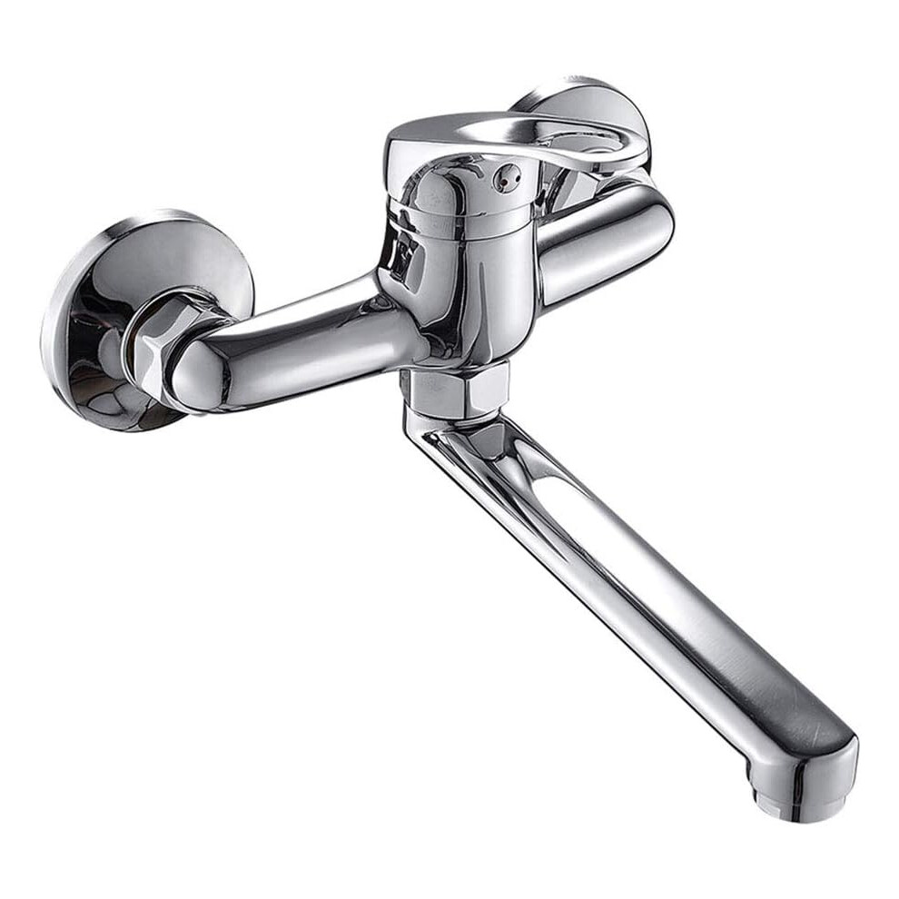 Resistant Finishes, Double Jointed Swing Spout Contemporary Wall Mounted Kitchen Faucet, 180 Degree Rotating Design Offers Unmatched Flexibility, Four 9466005148528
