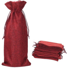Weintaschen aus Jute, vielseitige Flaschentaschen für Hochzeitsfeierdekoration mit eleganter Geschenkverpackung (10er-Set)