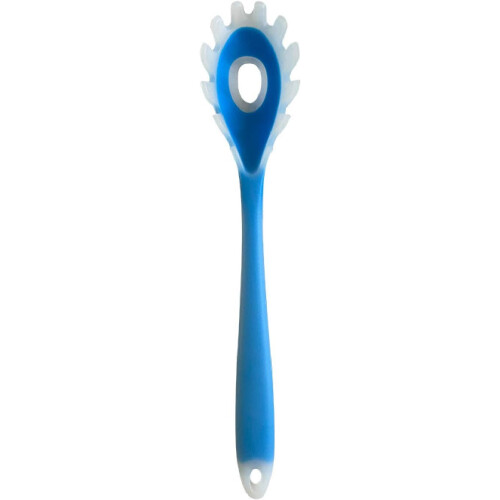 Silicone Pasta Server Fork Spoon, Heat Resistant Spaghetti Serving Utensil for Kitchen, Blue 1