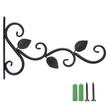 Supporto da giardino sospeso resistente alle intemperie, staffa decorativa da parete per piante, gancio a forma di foglia vintage per appendere
