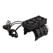 Dissipador de calor com ventoinhas para motores brushless RC, ventilador de alta rotação para motores duplos com cobertura metálica e conector