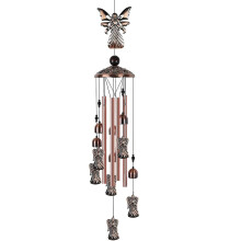 Einzigartige Windspiele mit Eulenmotiv im Ethno-Stil, rustikale Kupfer-Eulen im Ethno-Stil und spirituelles Boho-Thema, Gartendekoration im