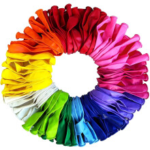 Ballons épais et résistants de 30 cm (12 pouces), lot de 100 ballons en latex arc-en-ciel pour des fêtes joyeuses