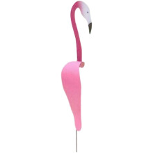 Statua di fenicottero in alluminio, design a forma di U, regalo fantastico, 1 fenicottero, lunghezza uccello 35-40 cm, lunghezza asta 50 cm, squisita