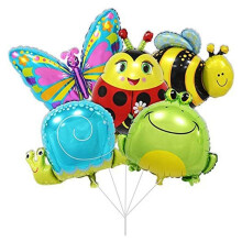 Décorations de ballons grenouilles pour mariage, ballons en mylar avec valve auto-obturante, lot de 5 sur le thème des animaux pour une fête