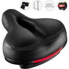 Șa de bicicletă confortabilă, design cu absorbție dublă a șocurilor asigură plimbări line pe orice teren, căptușeală din spumă cu memorie