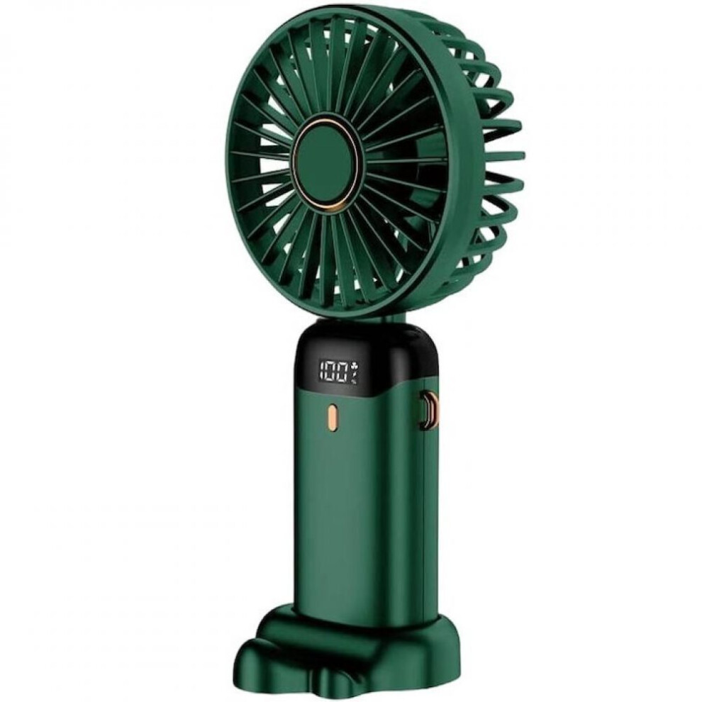 Portable Handheld Fan For Outdoor Use, Usb Rechargeable Foldable Fan With 5-Speed Adjustable Wind, Led Digital Display Cooling Device, Quiet Operation 9454554108209