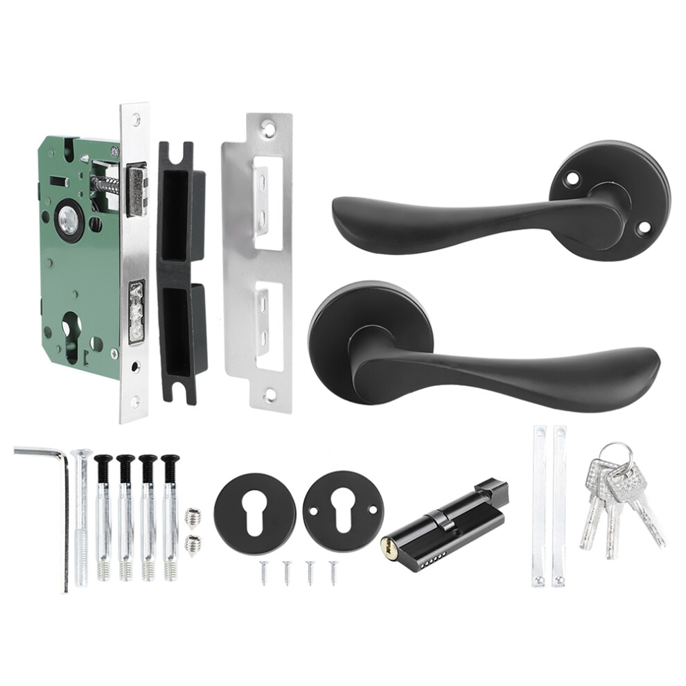 Keyed Locking From Outside, Hand Rotation Locking From Inside, Reversible Door Lever With Smooth Opening, Non-Rusting Non-Jamming Handle For Closet An 9454554108643