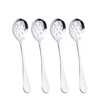 Slotted Stainless Steel Serving Spoons Set of 4 for Buffet, Kitchen, Catering (Silver)