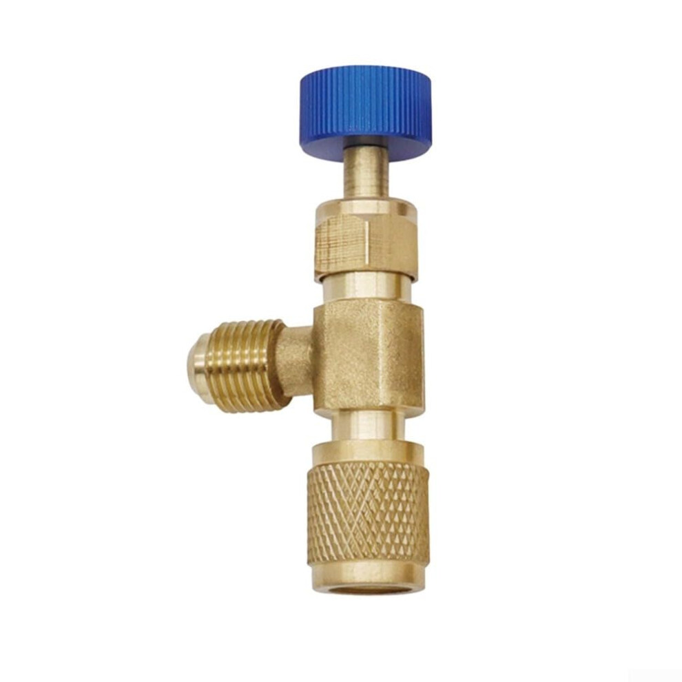 R410 R22 Air Conditioning Charging Valve With Swivel Safety Connector For Hvac Refrigeration Brass Body 9339159815229