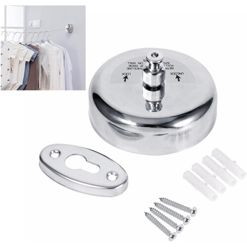 Wall Mounted Retractable Clothesline for Indoor Outdoor Laundry Drying Space Saving 2