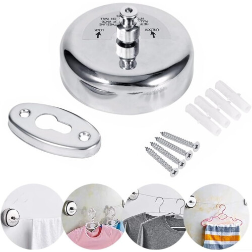 Wall Mounted Retractable Clothesline for Indoor Outdoor Laundry Drying Space Saving 1