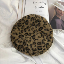 (Camel Coffee)Leopardenmuster Baskenmütze für Damen Herren Winter Herbst warm und stilvoll Retro
