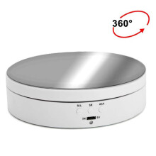 360 moottoroitu esittelyteline, 3 kg:n kapasiteetti, automaattisesti pyörivä korunäyttely, säädettävä nopeus ja suunta, USB- ja