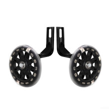Kids Bike Training Wheels with Magnetic Flashing PU Balance for 14 16 20 Inch Bicycles, Thickened Black