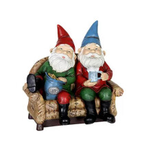 Estatua de gnomo de jardín con pintura resistente a los rayos UV, figuritas de gnomos de césped, estatua para exteriores, decoración de jardín