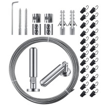 Curtain Wire System for Drapes Clothesline Rod Kit Flexible Room Divider Bathroom Tapestry